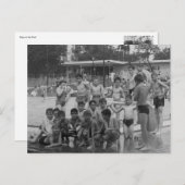 Jungs am Pool. Vintages Foto Postkarte (Vorne/Hinten)