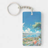 Jungs an der Bucht: Seagull Serenity Schlüsselanhä Schlüsselanhänger (Vorderseite)