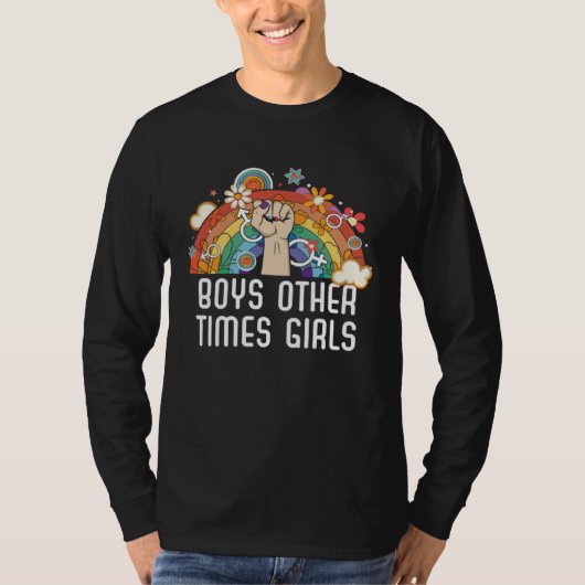 Jungs andere Zeiten Mädchen Bisexueller Stolz Bise T-Shirt (Vorderseite)