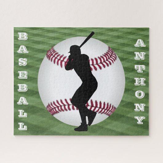Jungs Baseball Puzzle mit seinem Namen! (Horizontal)