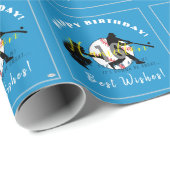 Jungs Baseball-Themenbroschüre Geschenkpapier (Rolleneckpunkt)