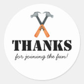 Jungs Baumeister Runder Aufkleber (Vorderseite)