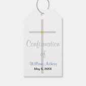 Jungs Bestätigung danken Ihrem Silberkreuz Blau Geschenkanhänger (Vorderseite)