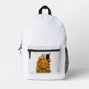 Jungs, bin ich erledigt? Lustiges Katzen-Meme Pani Bedruckter Rucksack