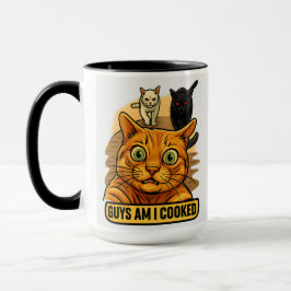 Jungs, bin ich erledigt? Lustiges Katzen-Meme Pani Tasse