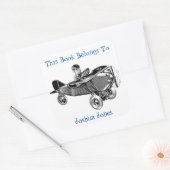 Jungs Buchzeichen Sticker. Dieses Buch gehört. Quadratischer Aufkleber (Umschlag)