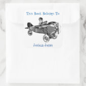 Jungs Buchzeichen Sticker. Dieses Buch gehört. Quadratischer Aufkleber (Tasche)