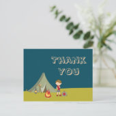 Jungs Camping Geburtstagsparty Dankeskarten Postkarte (Stehend Vorderseite)