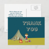 Jungs Camping Geburtstagsparty Dankeskarten Postkarte (Vorne/Hinten)