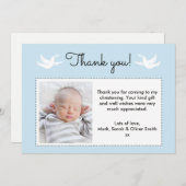 Jungs Christening/Taufe Danke Karte (Vorne/Hinten)