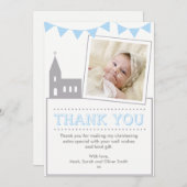 Jungs Christening/Taufe Danke Karte (Vorne/Hinten)