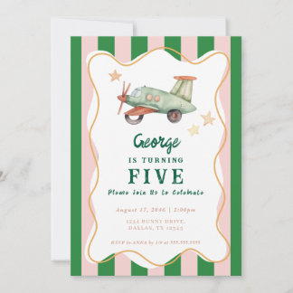 Jungs Coole moderne farbenfrohe Flugzeuge Geburtst Einladung