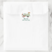 Jungs Coole moderne farbenfrohe Flugzeuge Geburtst Runder Aufkleber (Tasche)