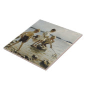 Jungs, die an der Küste spielen (von Albert Edelfe Fliese (Seite)