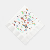 Jungs, die Muster auf Weiß fliegen Serviette (Ecke)