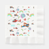 Jungs, die Muster auf Weiß fliegen Serviette (Vorderseite)