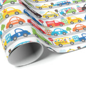 Jungs Dinge, die Fahrzeuge bewegen Name Alter Geschenkpapier (Rolleneckpunkt)