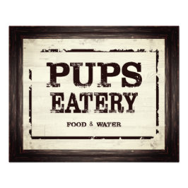 Jungs Eatery Hund Food Water Satin Print Fotodruck