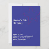 Jungs Einladung Star Blue Red (Vorderseite)