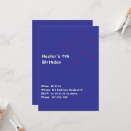 Jungs Einladung Star Blue Red