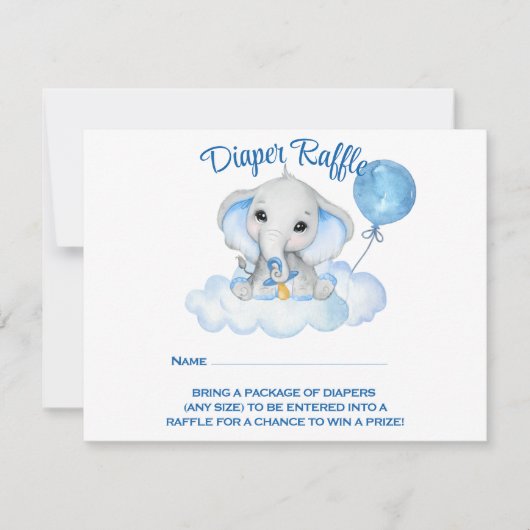 Jungs Elephant Baby Shower Windschutzscheibe RSVP Karte (Vorderseite)