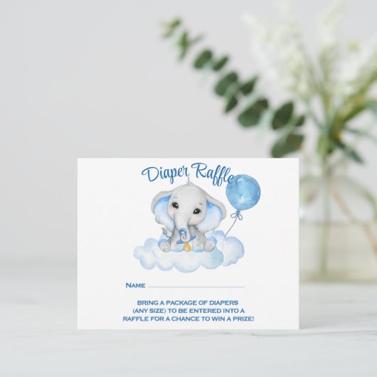 Jungs Elephant Baby Shower Windschutzscheibe RSVP Karte (Stehend Vorderseite)