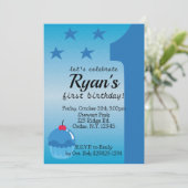 Jungs erste Einladung zum Geburtstag (Stehend Vorderseite)