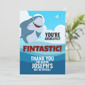 Jungs fintastischer Dank dir Flachkarte Dankeskarte (Stehend Vorderseite)