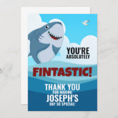 Jungs fintastischer Dank dir Flachkarte Dankeskarte (Vorne/Hinten)