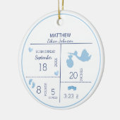 Jungs Foto Personalisierte Geburtserklärung Keramik Ornament (Links)