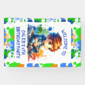 Jungs Gaming Willkommen Personalisierten Geburtsta Banner (Horizontal)