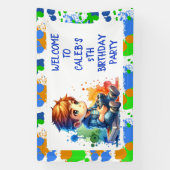 Jungs Gaming Willkommen Personalisierten Geburtsta Banner (Vertikal)