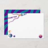 Jungs Geburtstag - Weltraum - Danke Karte (Vorne/Hinten)