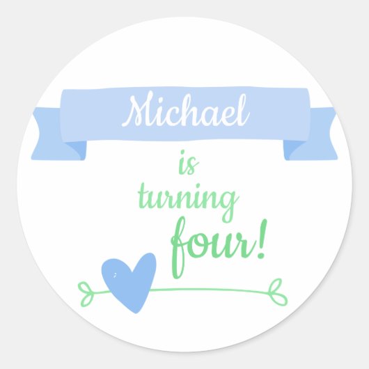 Jungs Geburtstagsfeier Runder Aufkleber (Vorderseite)