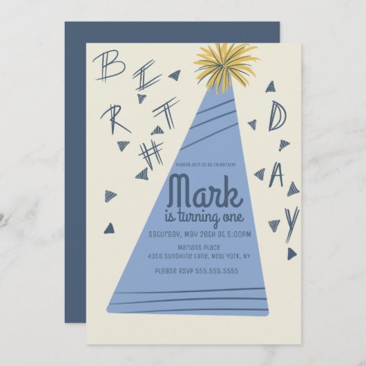 Jungs Geburtstagsparty Hut Briefing Einladung (Vorne/Hinten)