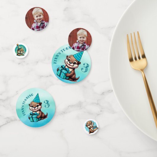 Jungs Geburtstagsparty Otter Themed Personalisiert Konfetti (Gruppe)