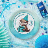 Jungs Geburtstagsparty Otter Themed Personalisiert Pappteller (Party)