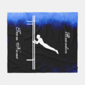 Jungs Gymnastik schwarz, blau, weiß mit Teamname Fleecedecke (Vorderseite (Horizontal))