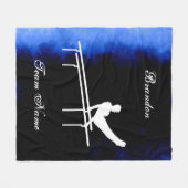 Jungs Gymnastik schwarz, blau, weiß mit Teamname Fleecedecke (Vorderseite (Horizontal))