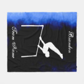 Jungs Gymnastik schwarz, blau, weiß mit Teamname Fleecedecke (Vorderseite (Horizontal))