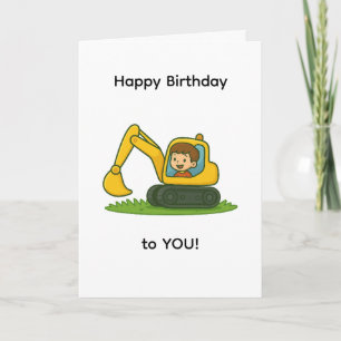 Jungs "Happy Birthday"-Karte mit Grabdesign Karte