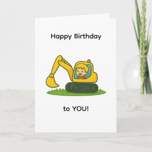 Jungs "Happy Birthday"-Karte mit Grabdesign Karte