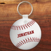 Jungs individuelle Name-Baseball Schlüsselanhänger (Rückseite)