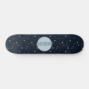 Jungs individuelle Name Mond Stars Weltraum Kinder Skateboard
