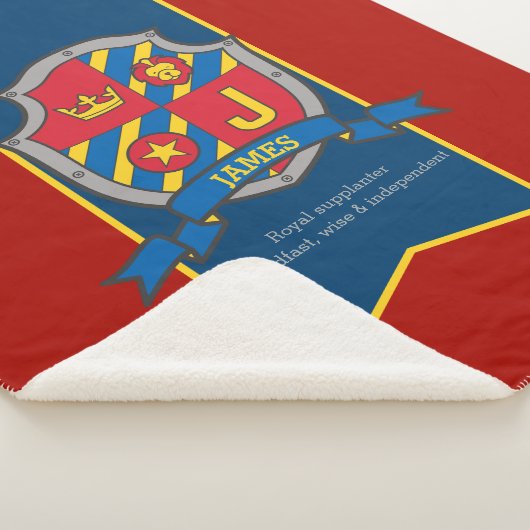 Jungs James oder J Name und Bedeutung rot blau Sherpadecke (3/4)