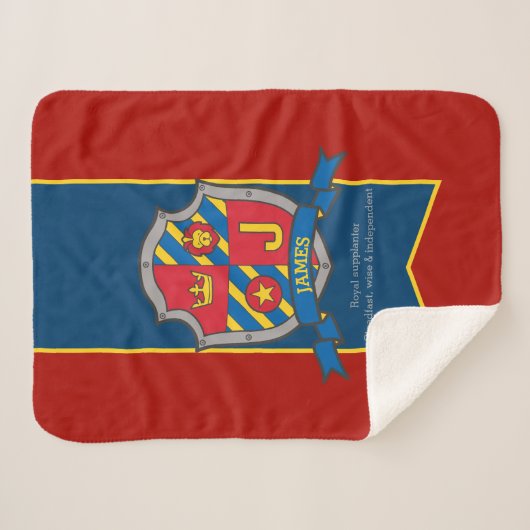 Jungs James oder J Name und Bedeutung rot blau Sherpadecke (Vorderseite (Horizontal))