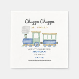 Jungs jeden Geburtstag Blue Train Chugga Choo Serviette