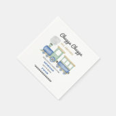 Jungs jeden Geburtstag Blue Train Chugga Choo Serviette (Ecke)