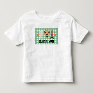 Jungs Kariert Trick oder Treat Halloween Kleinkind T-shirt