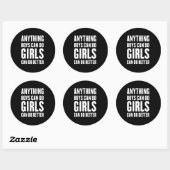 Jungs können alles, Mädchen können es besser mache Runder Aufkleber (Blatt)